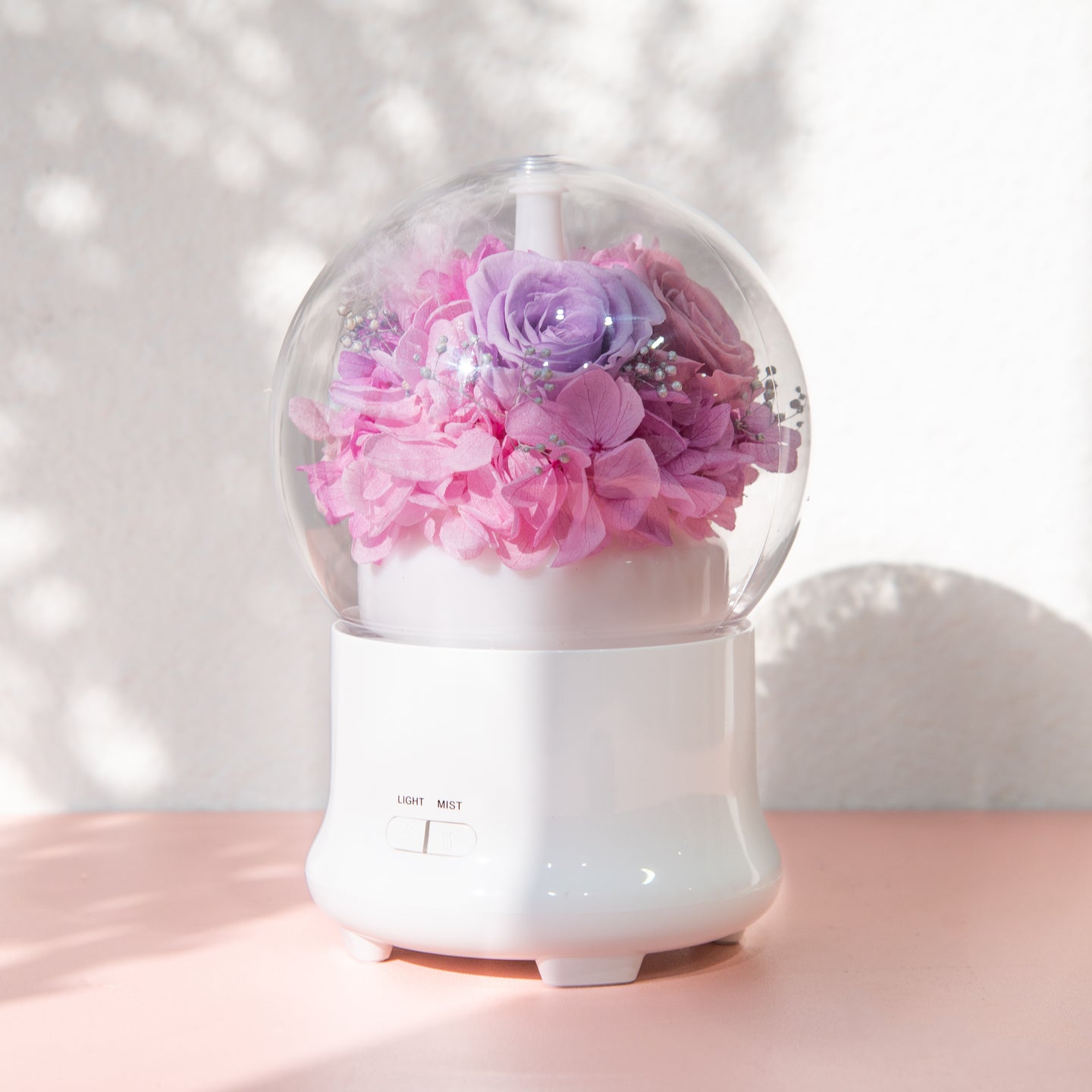 Aroma Humidifier with Pink Purple Roses