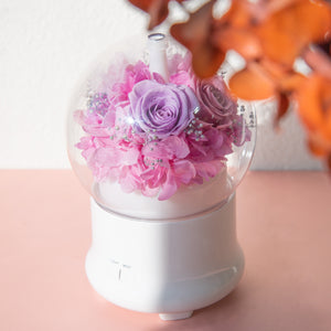 Aroma Humidifier with Pink Purple Roses