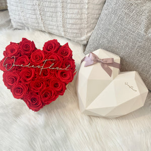 Large Love Box, Red Preserved Roses