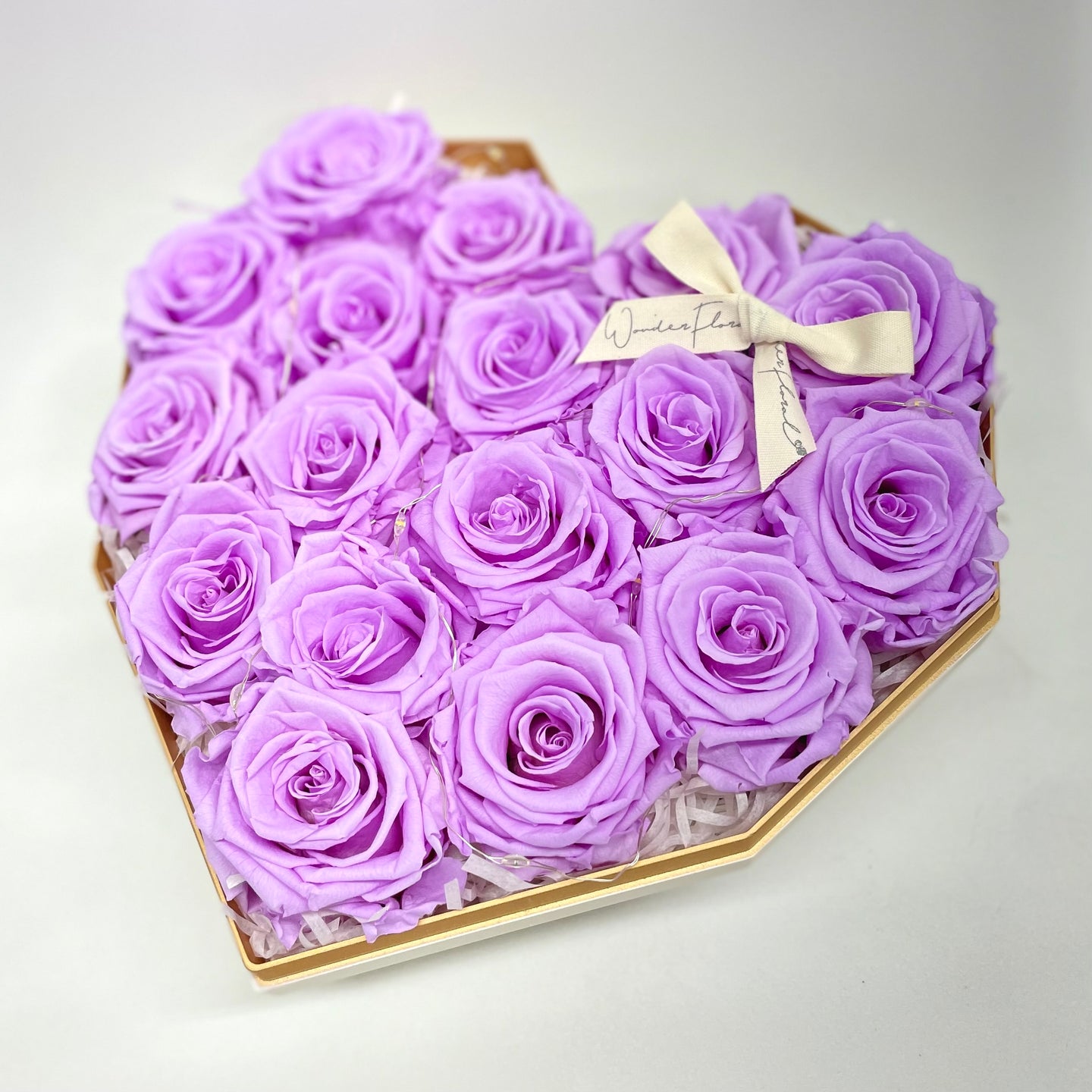 Large Love Box, Light Purple Preserved Roses
