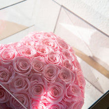 Load image into Gallery viewer, Heart Shaped Rose in Mirror Backing Box - Pink
