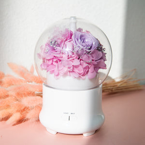 Aroma Humidifier with Pink Purple Roses