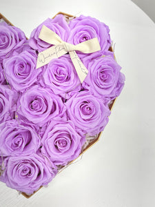Large Love Box, Light Purple Preserved Roses